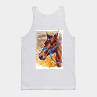 Horse portrait watercolor painting Tank Top